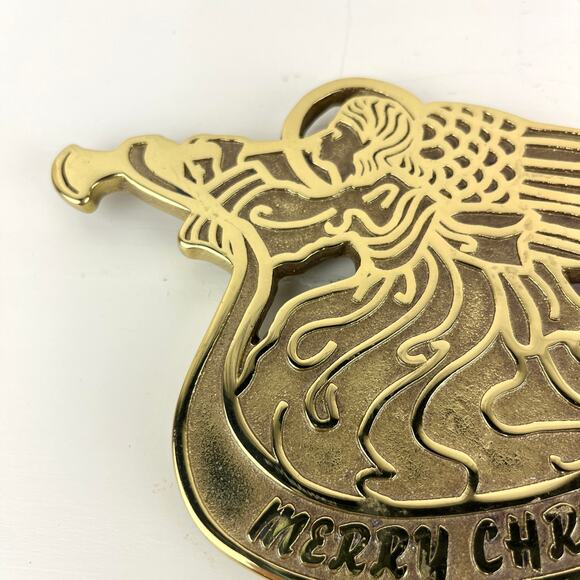 Virginia Metalcrafters Brass Christmas Angel Trivet - Picture 2 of 7